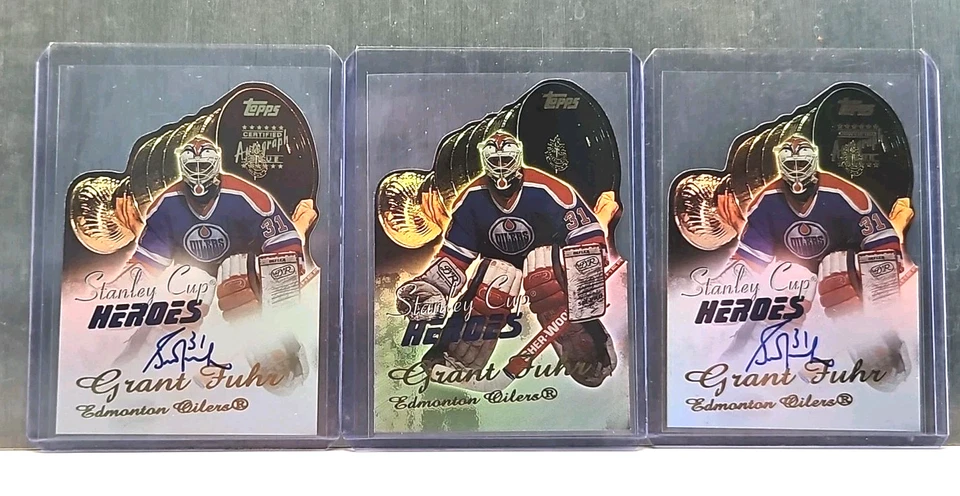 2003-04 Topps Stanley Cup Heroes Auto Grant Fuhr #SCHA-GF HOF LOT OF 3 (2 AUTO) - Image 1 of 2