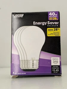 Pack of 4 Feit Electric Energy Saver Halogen Soft White Bulbs 29W 310 Lumens - Picture 1 of 6