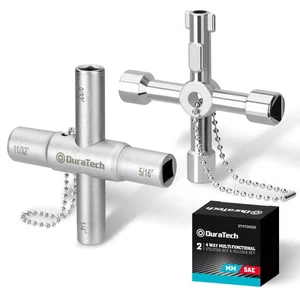 4 Way Sillcock Key Set, Utilities Key, Multi-Functional Water Key, 2-Pack, for V - Picture 1 of 5