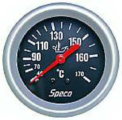 Speco 2 5/8 Oil Temp Gauge 40-170 Mechanical Black engine temperature - Image 1 of 1