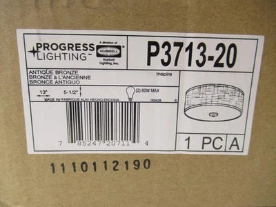 Progress Lighting Inspire Collection 2 Light Flush Mount Light Fixture Scratched - Image 1 of 4