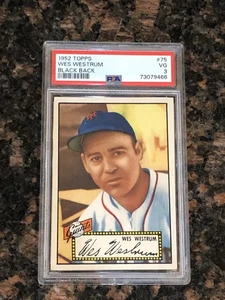 1952 Topps Wes Westrum #75 Baseball Card Black Back PSA 3 - Picture 1 of 2