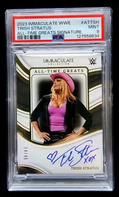 2023 Panini Immaculate WWE Trish Stratus All Time Greats Auto #14/49 PSA  9 POP2 - Image 1 of 2