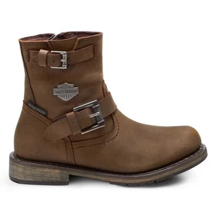 Harley Davidson Kommer wasserdichte Reitstiefel braun Leder Damen 8M - Bild 1 von 15