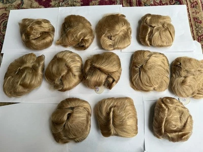 100% Human Hair Wiglet Thick Golden Blond Back Curly Back Extention Claw Large   - Image 1 of 4