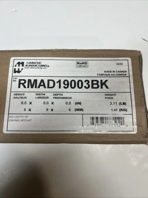 HAMMOND MANUFACTURING RMAD19003BK / RMAD19003BK (NUEVO EN CAJA) Foto 1 de 2