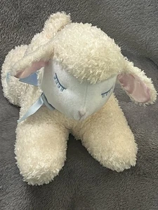 De colección Eden Cream Lamb Musical Wind Up Mary Had A Little Peluche Arco Azul 10" - Imagen 1 de 12