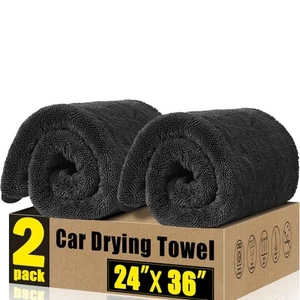 2 Pack Microfiber Towels (36"x 24") Extra Large Ultra Absorbent Drying for Cars - Picture 1 of 8