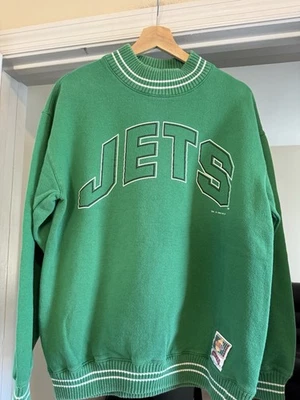 Suéter Vintage New York Jets Kelly Verde Cuello Redondo Talla M Años 90 Nuez moscada Foto 1 de 4