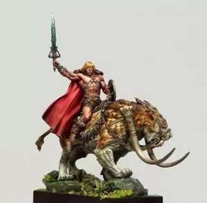1/24 Resin Model Kit Warrior Barbarian on the Beast Unpainted - Picture 1 of 2