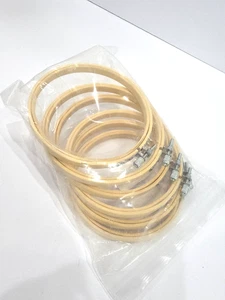 Embroidery Hoops Set Of 6 5 Inch New Wood - Picture 1 of 5