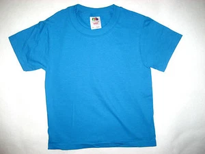 Boys Fruit of the Loom Turquoise Crew Neck T-Shirt - Size 2-4  - NWOT - Picture 1 of 1