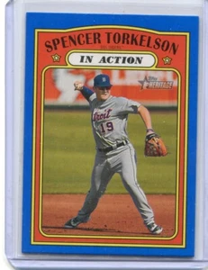 2021 Topps Heritage Minors Spencer Torkelson In Action Blue Parallel #48/99!!! - Picture 1 of 1