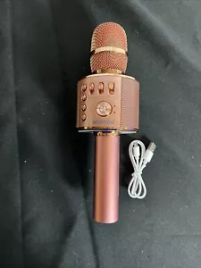 BONAOK Karaoke Microphone Bluetooth Wireless, Portable Karaoke Rose Gold - Picture 1 of 5