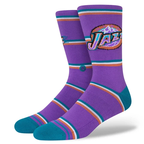 Utah Jazz Stance NBA HWC Hardwood Classics Crew Socks Large Men's 9-13 Retro Cover