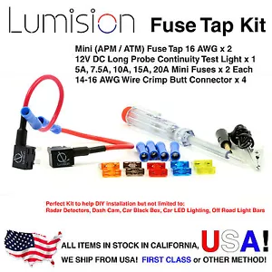 Add-A-Circuit Dual Mini APM ATM Sicherung Tap Kit Dash Cam Radar Installation Pack - Bild 1 von 9