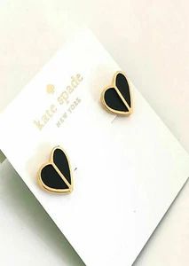 Kate spade New York earrings heritage spade heart studs, white,pink,Black,Green