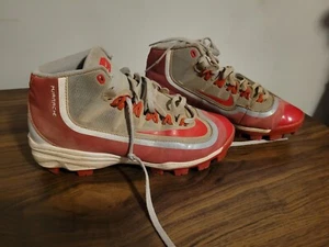 Nike BSBL Huarache Boy's Baseball Cleats Size US 5.5Y Red Gray 807124-061 - Picture 1 of 11