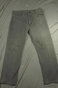 USA Made Wrangler 13MWZCG Faded Gray Denim Jeans Tag 36x30 Measure 36x30 Cowboy - Picture 1 of 11