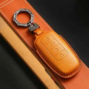 4 Buttons Key Cover Fob Leather Case Keyring Holder Shell for Chery Tiggo 8 PLUS - Picture 1 of 7