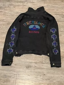 Vintage Pink Dolphin Trucker Diamond Studded Jacket Deadstock 2XL - Picture 1 of 6