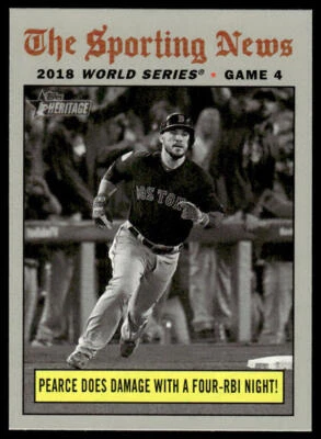 2019 Topps Heritage Pearce Four-RBI Night! #308 World Series Game 4 Red Sox - Image 1 of 2