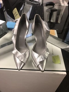 IRO METALIC SILVER HOLIDAY RUFFLE PUMPS EUR37 US36/36.5 - Picture 1 of 6