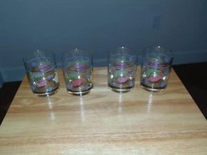 SET OF FOUR VINTAGE PFALTZGRAFF HOPSCOTCH 12-OUNCE DOUBLE OLD FASHIONED GLASSES - Picture 1 of 4