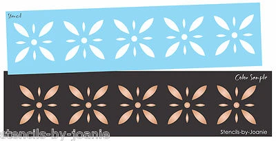 6x24" STENCIL Colonial Starburst Diamond Flower Country Farmhouse DIY Border - Image 1 of 4