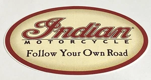 NUEVA calcomanía adhesiva vintage Indian Motorcycle sigue tu propia carretera difícil de encontrar - Imagen 1 de 3