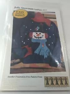 Muñeca artesanal Happy Hollow Designs FÁCIL patrón de costura con apliques de muñeco de nieve alegre 417 - Imagen 1 de 8
