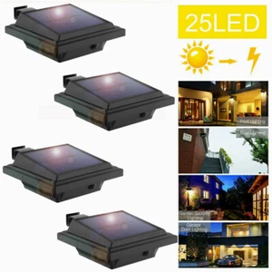 4Stück Warmweiß 25LEDs Solarlampen für Dachrinnen Außen Zaun Leuchten Wandlampe - Bild 1 von 9