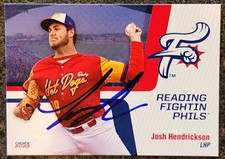Josh Hendrickson Signed IP 2022 Reading Phils Card #13 Philadelphia Phillies!