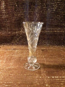 Vintage Crystal 8" Flower Bud Vase - Picture 1 of 2