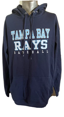 MLB Tampa Bay Rays Blue Fleece Pullover  Full Zip Hoodie Sweatshirt Sz XLT Cover