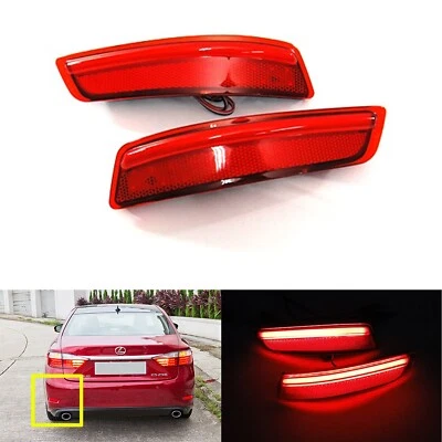 2 luces de freno LED rojas de parada de señal de giro para parachoques trasero para 13-18 Lexus GS350 GS450H Foto 1 de 4