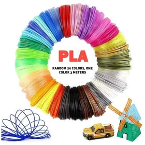 20 kolorów Pen 3D PLA Filament Wkłady 3 metry Każdy kolor Materiał do drukowania 3D - Zdjęcie 1 z 13