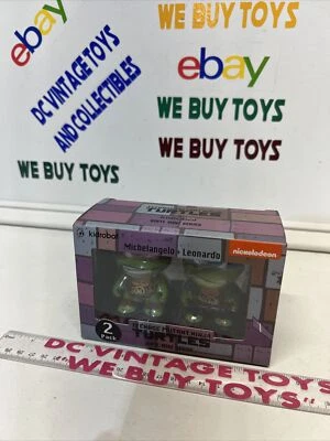 TMNT Teenage Mutant Ninja Turtles MICHELANGELO & LEONARDO 2 Pack KidRobot Figure - Image 1 of 4