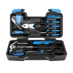 Set Attrezzi 39 Pezzi Blu Riparazione Casa Meccanico Utensili Manuale Kit Completo Cassetta Attrezzi - Foto 1 di 12