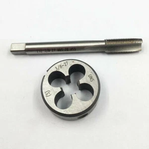 3/8"-27UNS HSS Tap And Die UNS Machine Thread Tap + Round Thread Die Right Hand - Picture 1 of 3