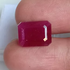 Certified Natural Red Ruby Octagon Cut 8.90 Ct Untreated Unheated Loose Gemstone - Picture 1 of 8