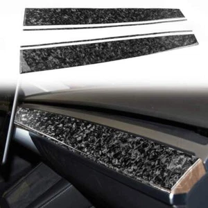 Forged Carbon Fiber Console Dashboard Panel Cover Trim for Tesla Model 3/Y - Imagen 1 de 6