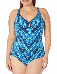 Coastal Blue, Size Large, Blue, One-Piece Swimsuit - Picture 1 of 7