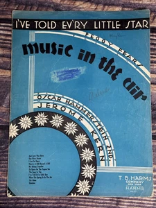 I've Told Every Little Star Hammerstein/Kern Music In The Air 1932 Noten - Bild 1 von 2