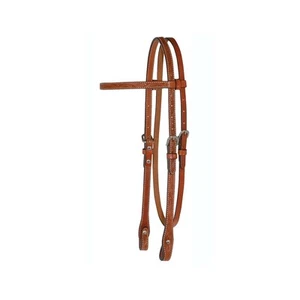 CIRCLE Y Regular Oil Floral Tooled Straight Browband Headstall (0233-8344) - Picture 1 of 3