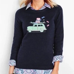 Maglione Talbots Navy Primavera Spiaggia Vacanze Auto, Taglia Large, Resortwear Vacanze - Foto 1 di 5