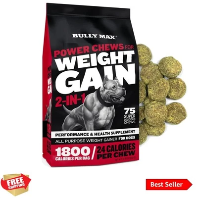 Bacon Flavored Dog Weight Gainer Chews for All Breeds - 75  Soft Chews - Image 1 of 4