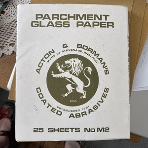 Vintage Professional Acton & Borman’s Glass sand paper Sheets 230 X 280mm x25 pc - Picture 1 of 4