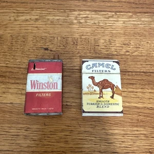 Vintage Camel & Winston Zigarettenschachtel Box Feuerzeug ungetestet grob - Bild 1 von 16
