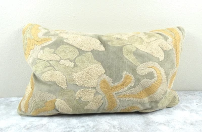 Pottery Barn Pillow Neutral Textured Tapestry Tan Classic French Country 25X16 - Image 1 of 4
